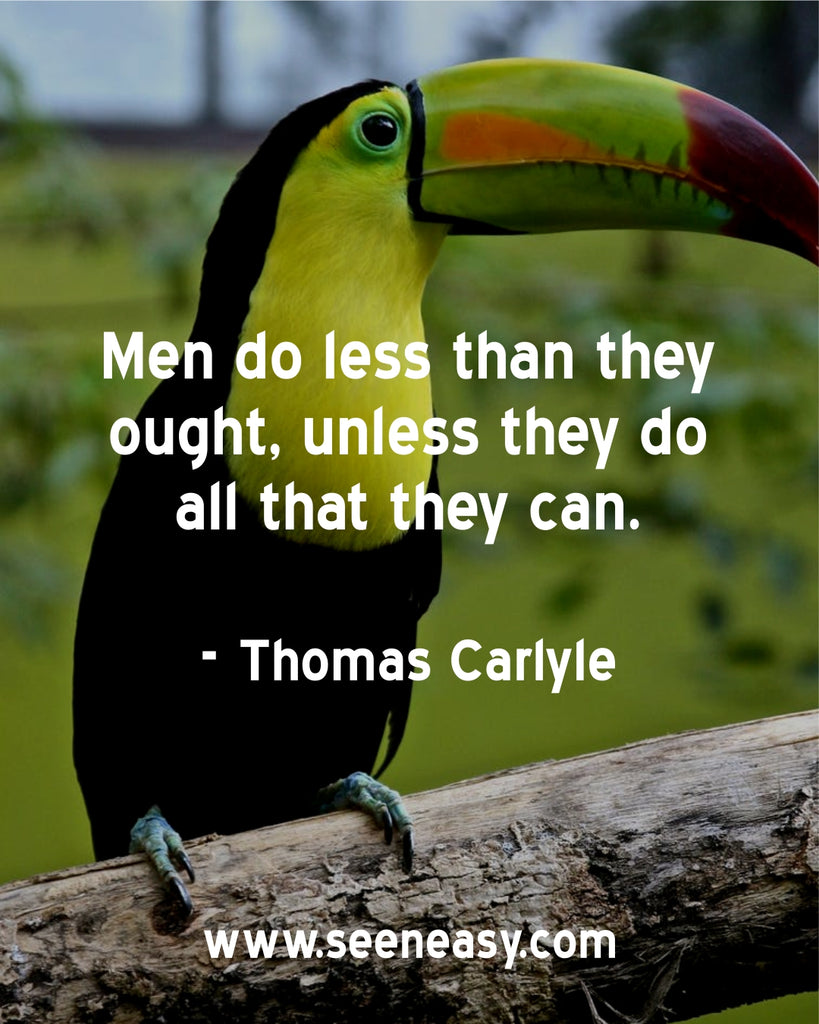 Men do less than they ought, unless they do all that they can.