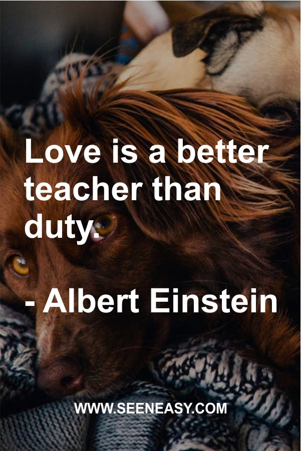 Love is a better teacher than duty.