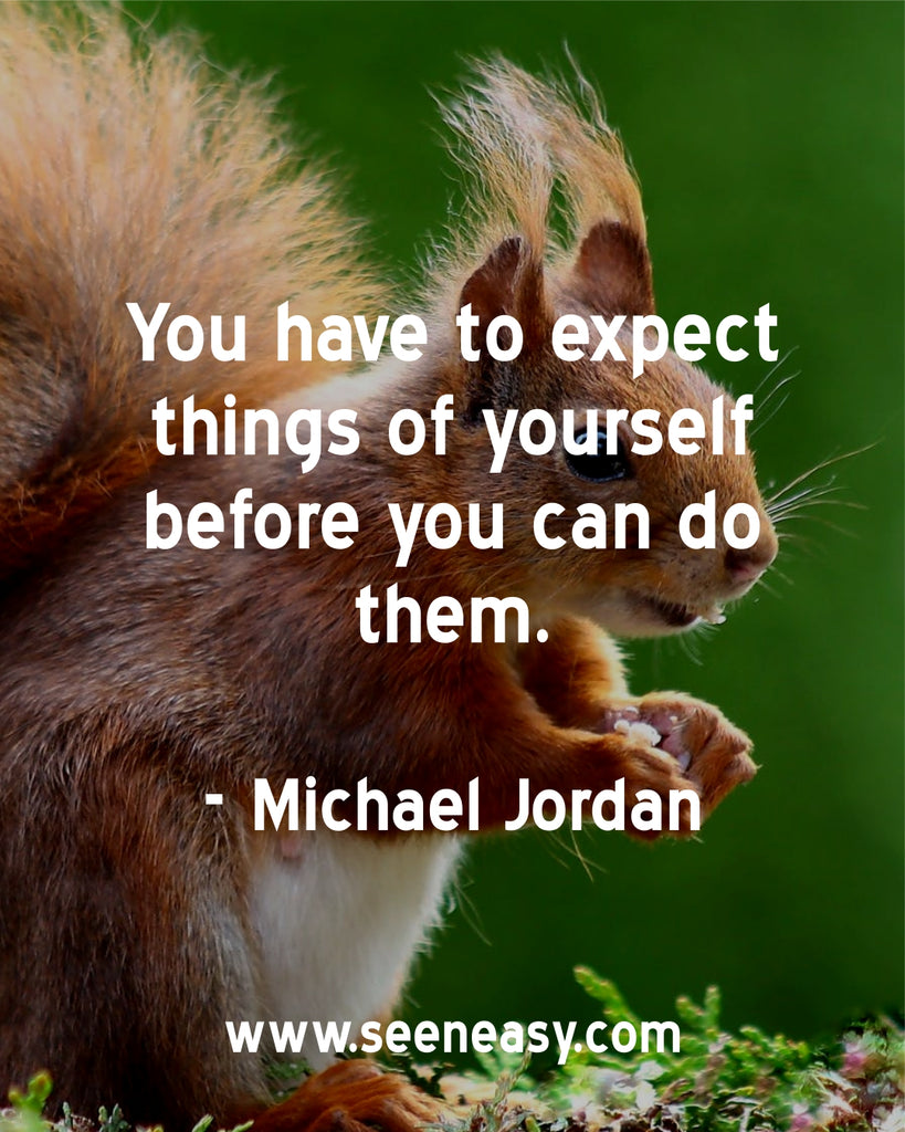 You have to expect things of yourself before you can do them.