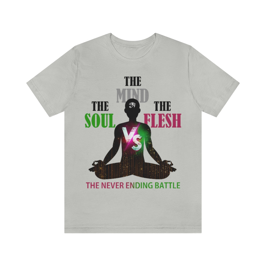 The Soul vs. The Flesh vs. The Mind Unisex Jersey Short Sleeve Tee