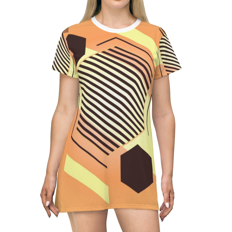 Hexagon Geometric T-Shirt Dress
