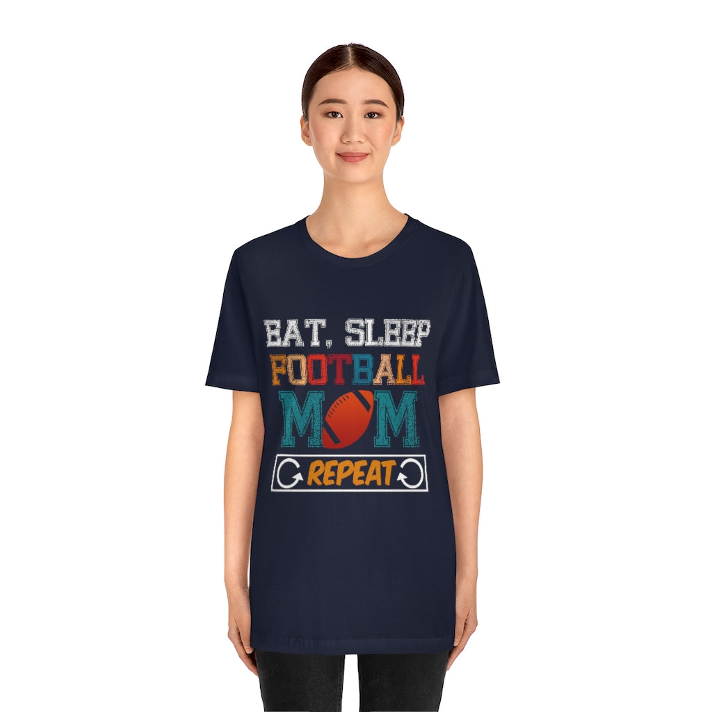 Football Mom Repeat Unisex Jersey Short Sleeve Tee