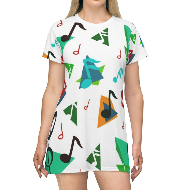 Geo Music T-Shirt Dress