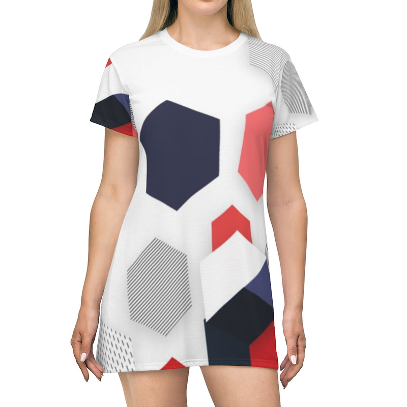Hexagon Geometric T-Shirt Dress