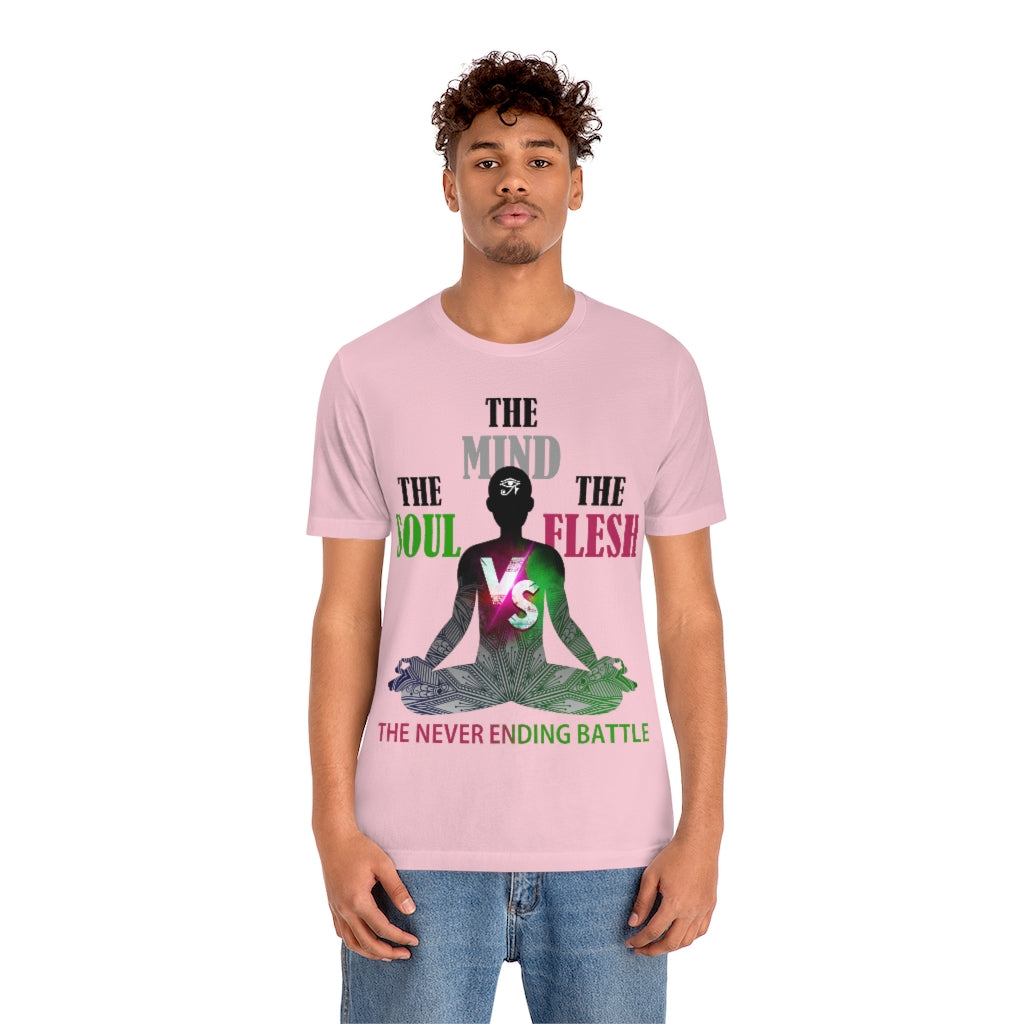The Soul vs. The Flesh vs. The Mind Unisex Jersey Short Sleeve Tee