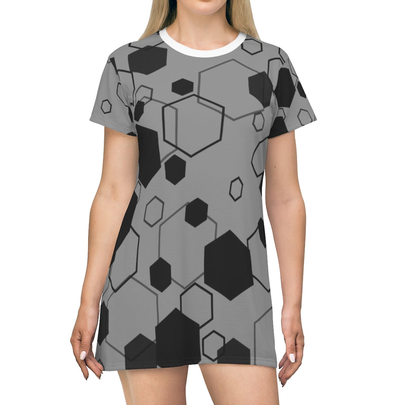 Hexagon Fever Geometric T-Shirt Dress