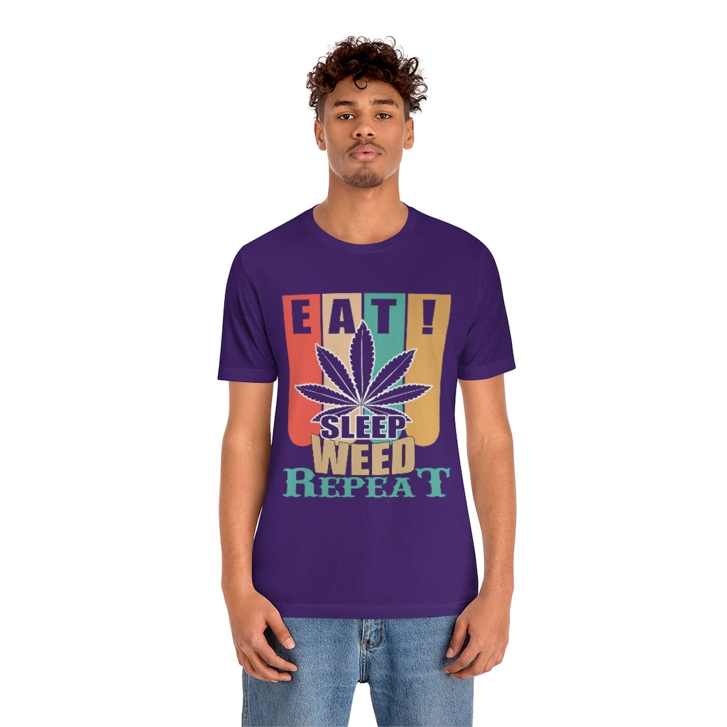 Weed Repeat Unisex Jersey Short Sleeve Tee