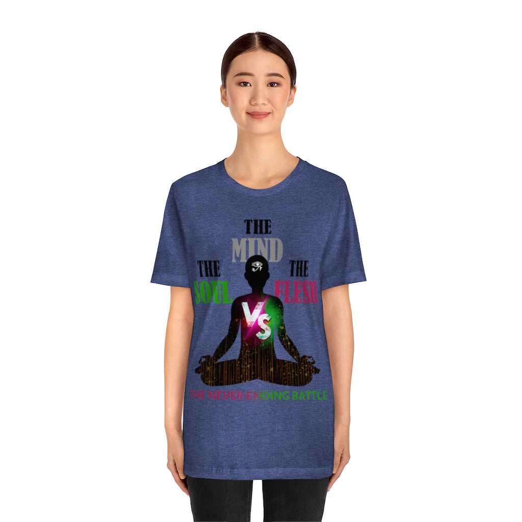 The Soul vs. The Flesh vs. The Mind Unisex Jersey Short Sleeve Tee