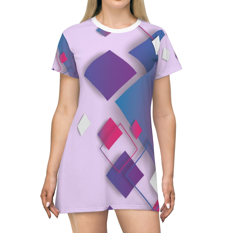 Cubed Geometric T-Shirt Dress