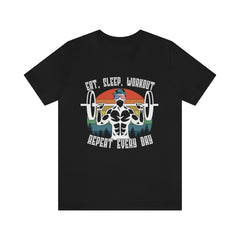 Workout Repeat Unisex Jersey Short Sleeve Tee