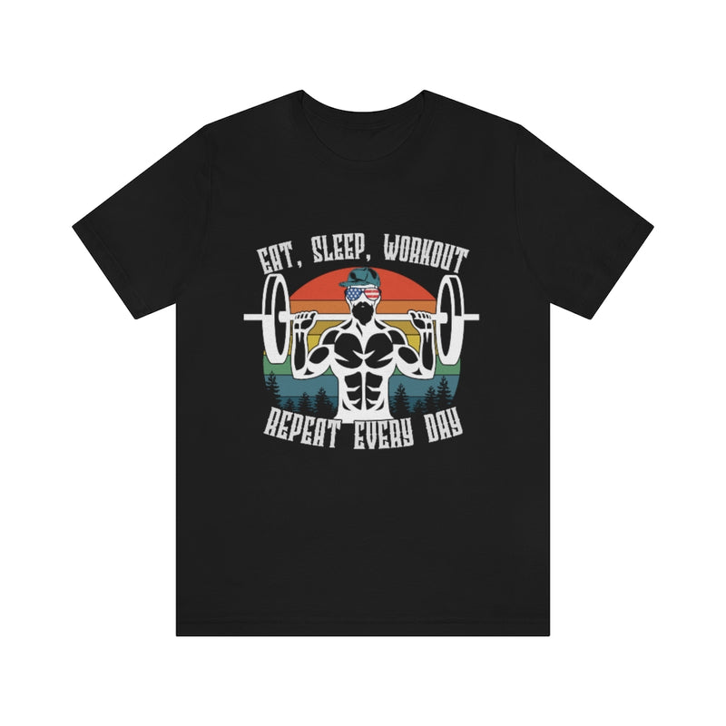 Workout Repeat Unisex Jersey Short Sleeve Tee