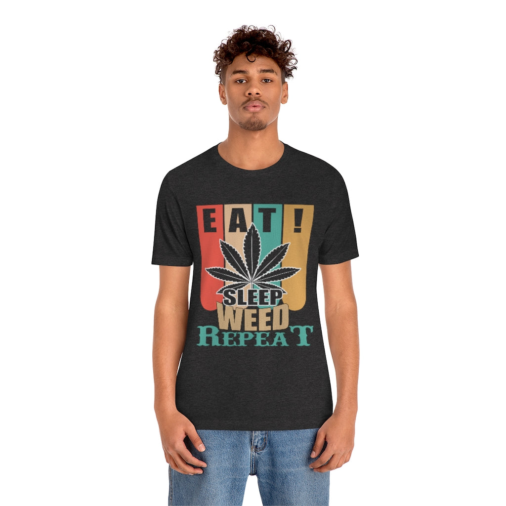 Weed Repeat Unisex Jersey Short Sleeve Tee