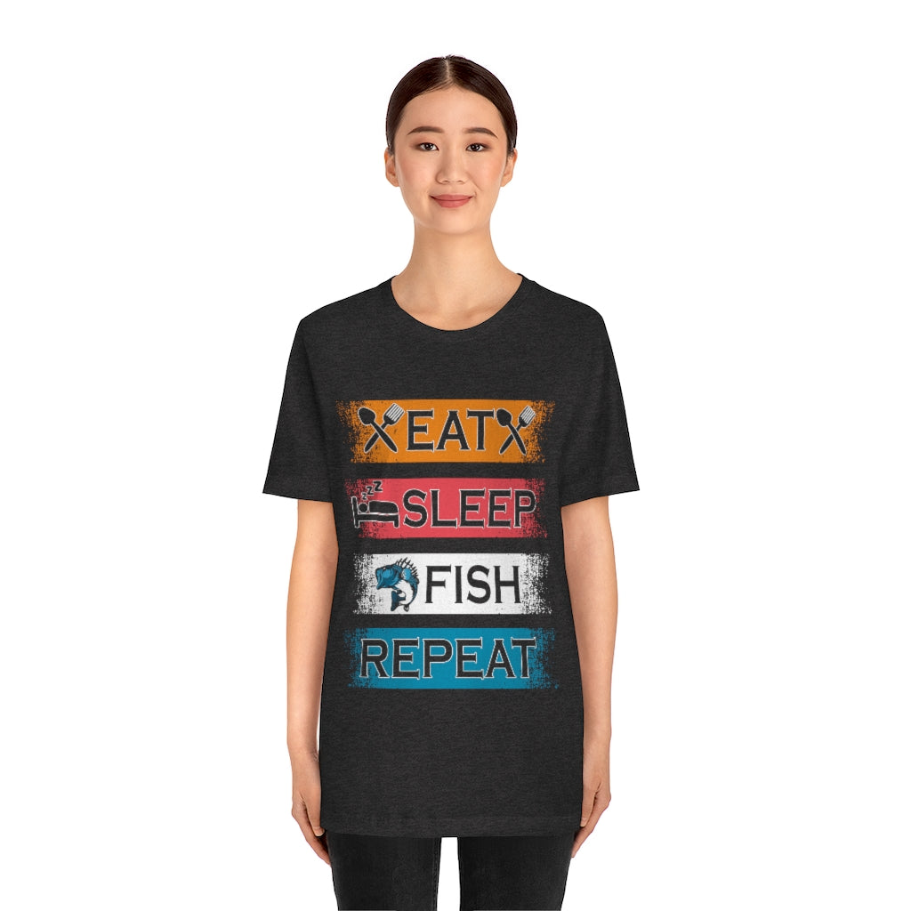 Fishing Repeat Unisex Jersey Short Sleeve Tee