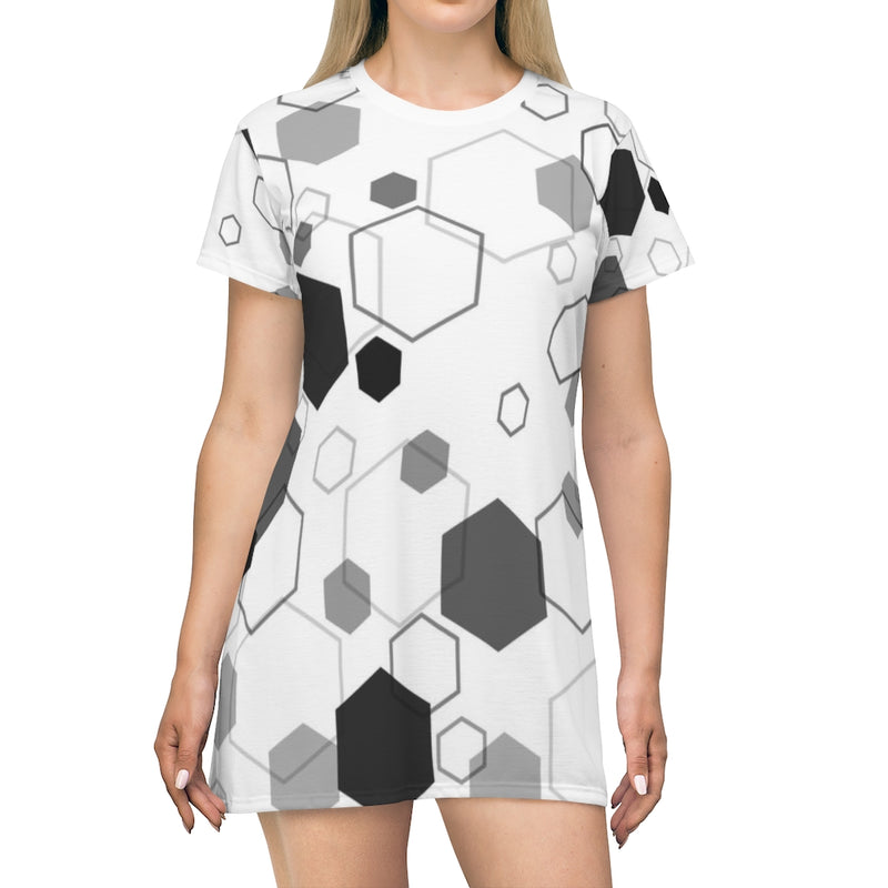 Hexagon Fever Geometric T-Shirt Dress