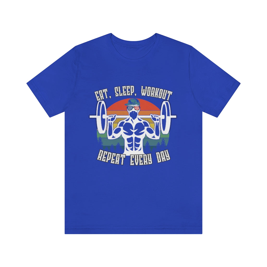 Workout Repeat Unisex Jersey Short Sleeve Tee