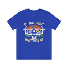 Workout Repeat Unisex Jersey Short Sleeve Tee