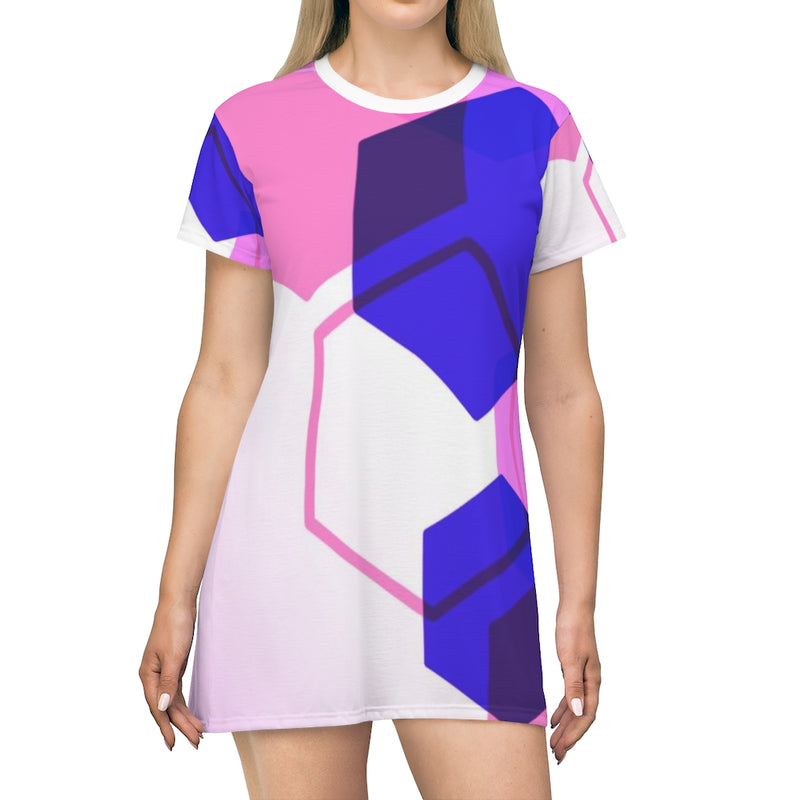 Hexagon Geometric T-Shirt Dress