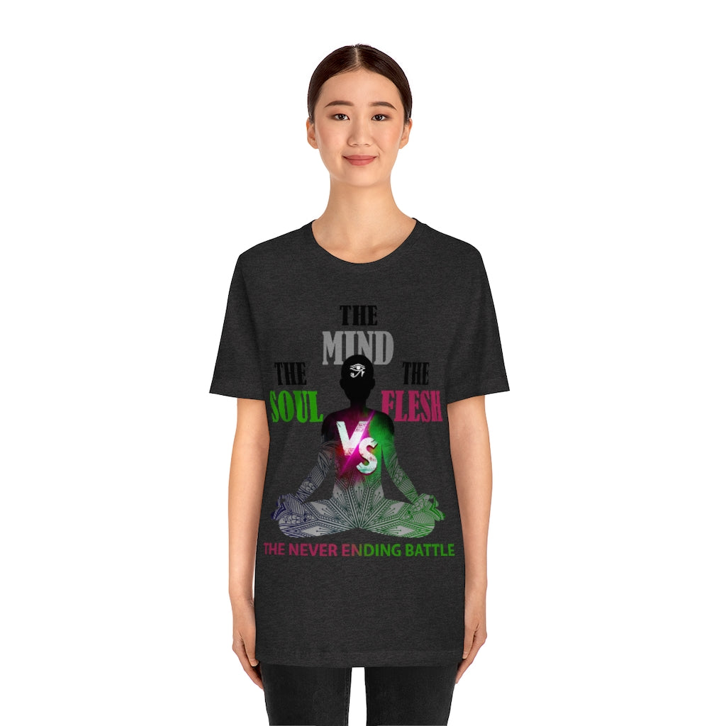 The Soul vs. The Flesh vs. The Mind Unisex Jersey Short Sleeve Tee