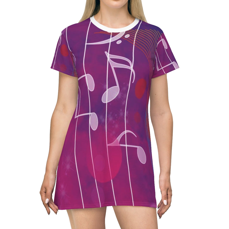 Abstract Music T-Shirt Dress