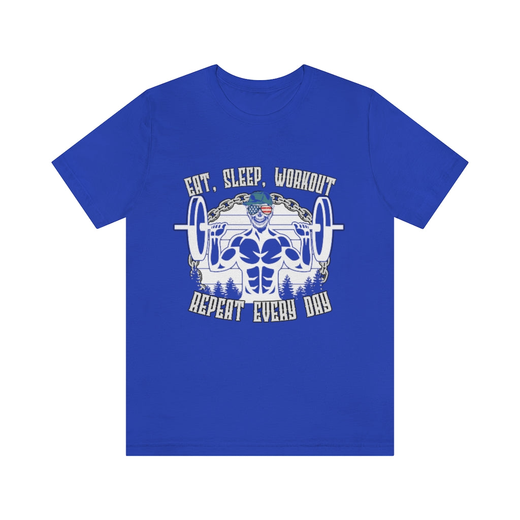 Workout Repeat Unisex Jersey Short Sleeve Tee