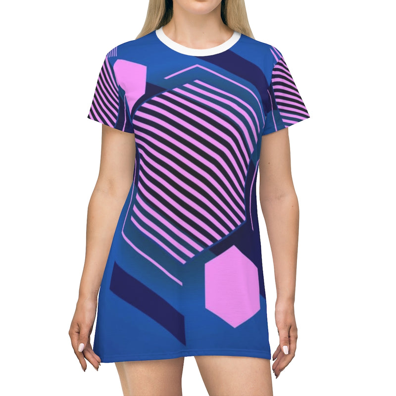 Hexagon Geometric T-Shirt Dress