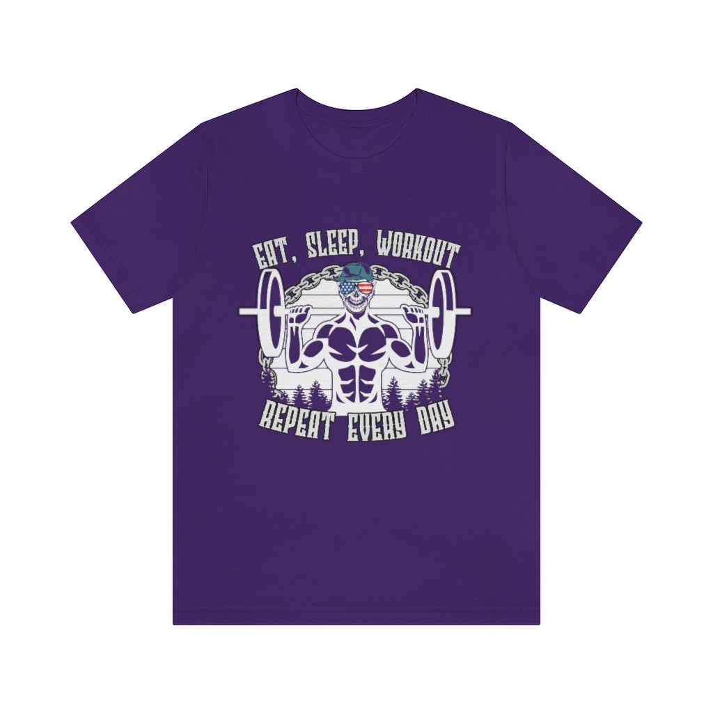 Workout Repeat Unisex Jersey Short Sleeve Tee