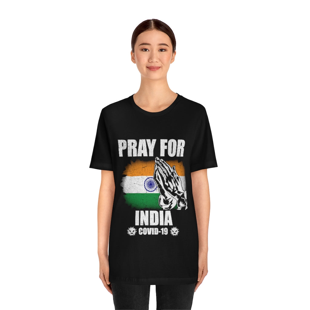 Pray For India Unisex Jersey Short Sleeve Tee