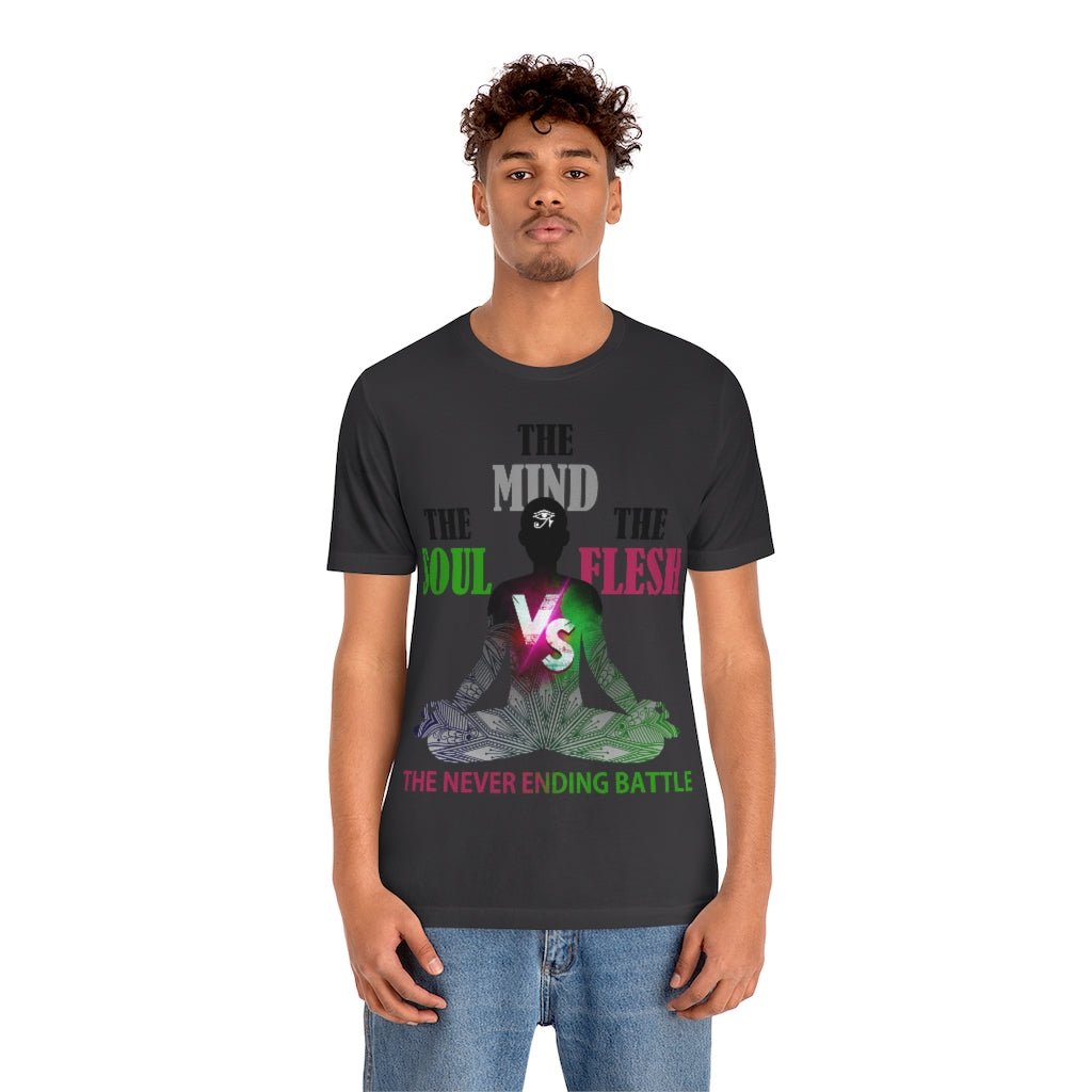 The Soul vs. The Flesh vs. The Mind Unisex Jersey Short Sleeve Tee