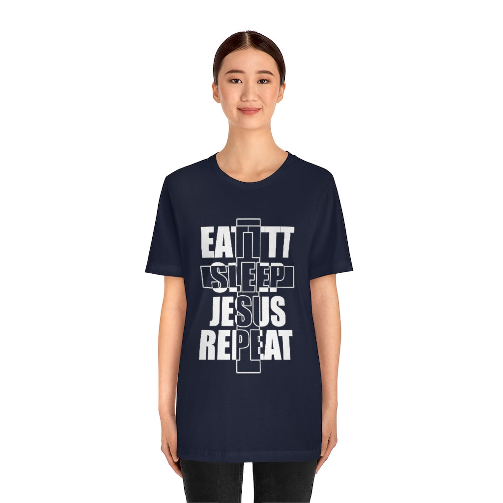 Jesus Repeat Unisex Jersey Short Sleeve Tee