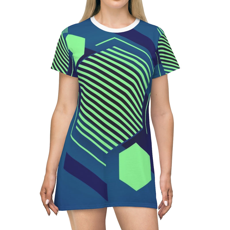 Hexagon Geometric T-Shirt Dress