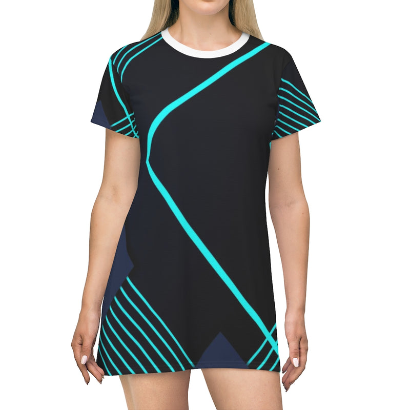 Chopped Geometric T-Shirt Dress