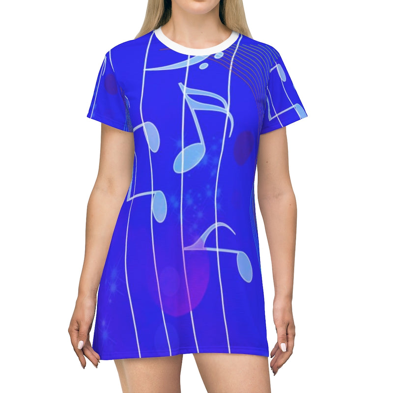 Abstract Music T-Shirt Dress