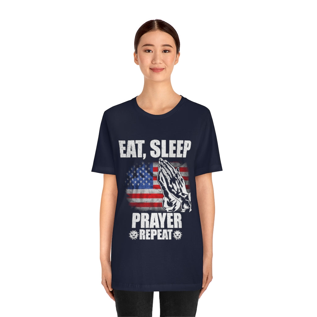 Prayer Repeat Unisex Jersey Short Sleeve Tee