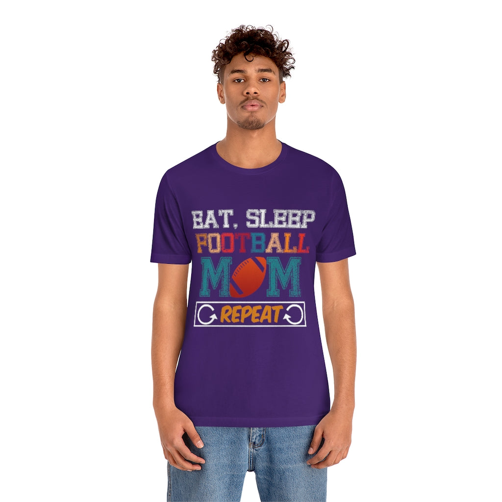Football Mom Repeat Unisex Jersey Short Sleeve Tee