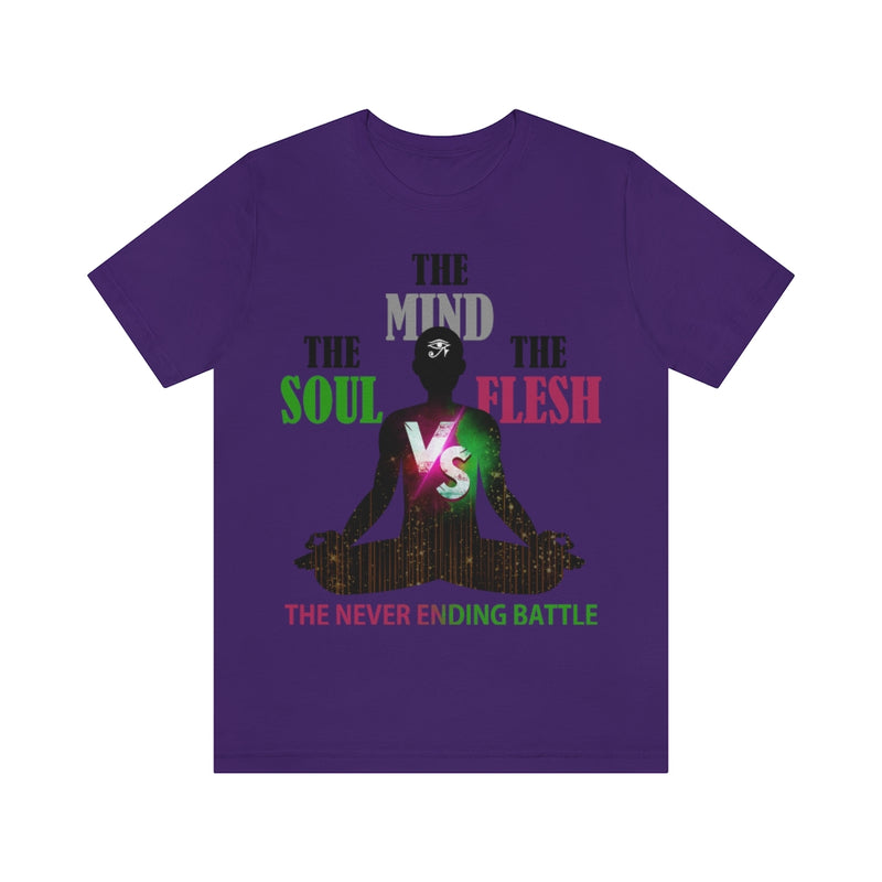 The Soul vs. The Flesh vs. The Mind Unisex Jersey Short Sleeve Tee