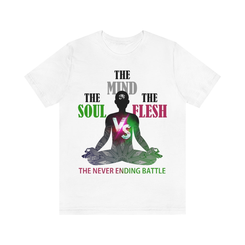 The Soul vs. The Flesh vs. The Mind Unisex Jersey Short Sleeve Tee