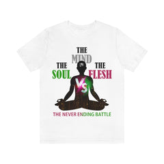 The Soul vs. The Flesh vs. The Mind Unisex Jersey Short Sleeve Tee
