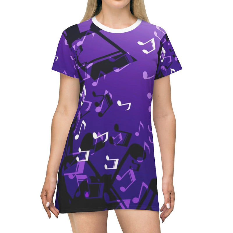 Large Notes Music T-Shirt Dress