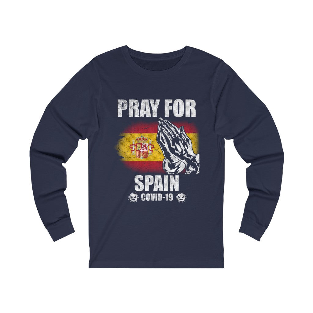 Pray For Spain Unisex Jersey Long Sleeve Tee