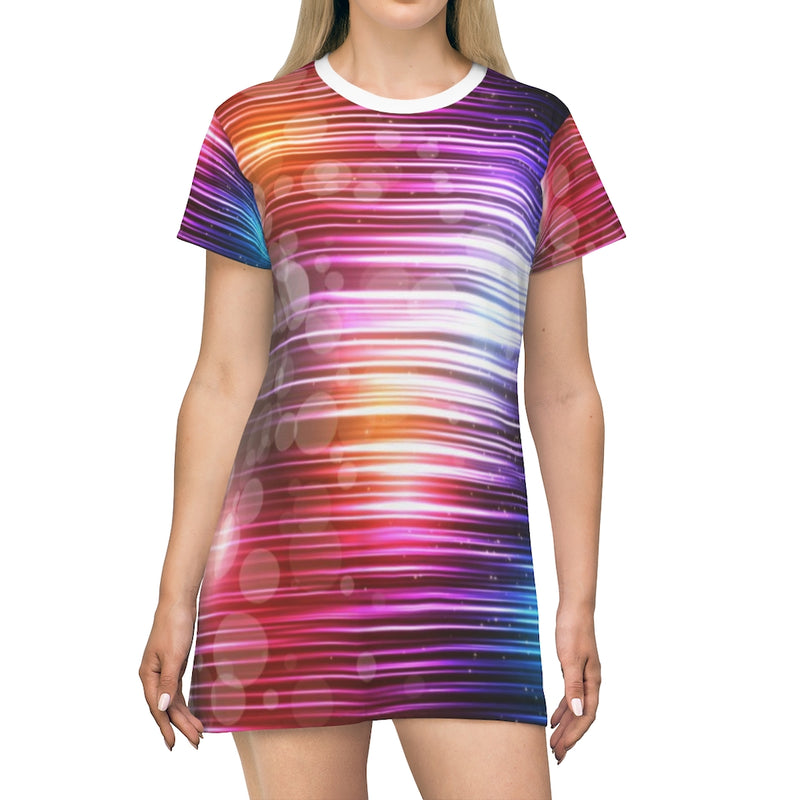 Warp Speed Geometric T-Shirt Dress