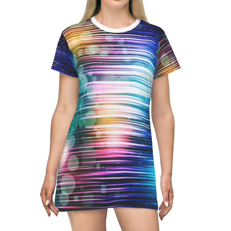Warp Speed Geometric T-Shirt Dress