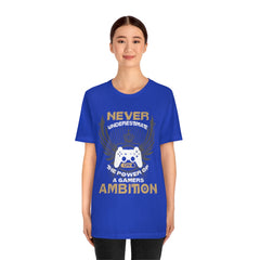 Never Underestimate Gamers Unisex Jersey Short Sleeve Tee