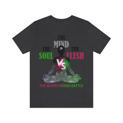 The Soul vs. The Flesh vs. The Mind Unisex Jersey Short Sleeve Tee