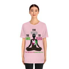 The Soul vs. The Flesh vs. The Mind Unisex Jersey Short Sleeve Tee