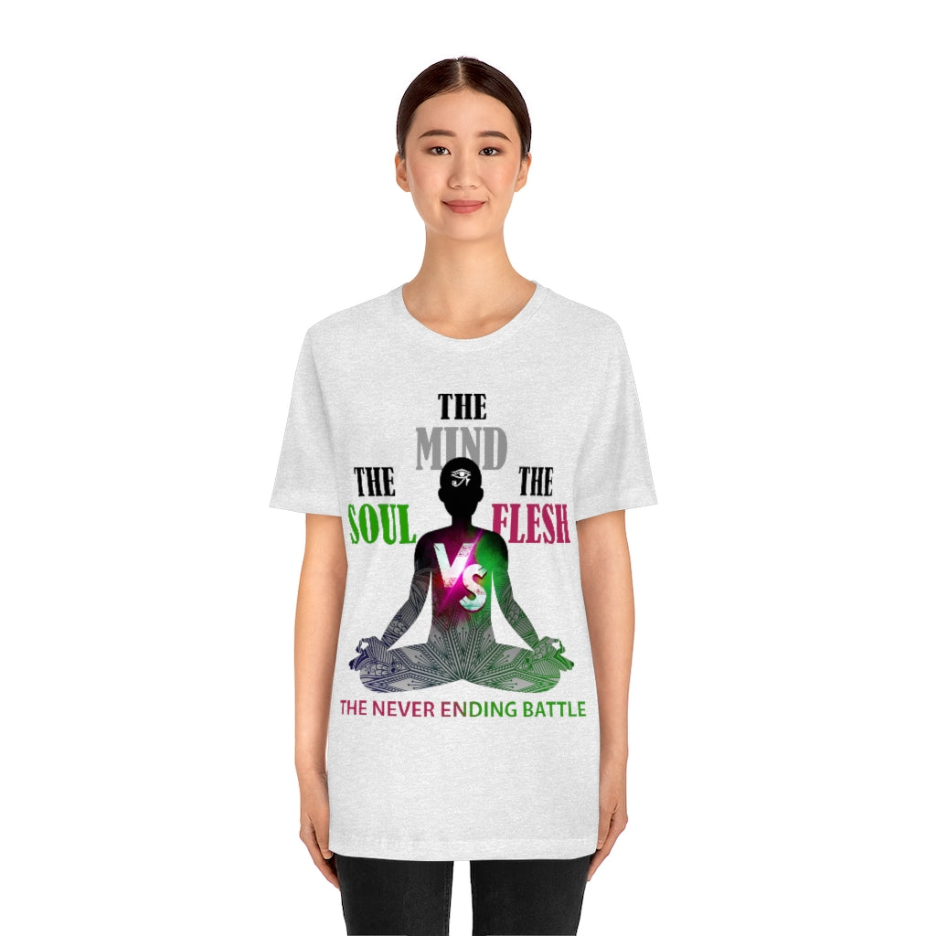 The Soul vs. The Flesh vs. The Mind Unisex Jersey Short Sleeve Tee