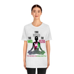 The Soul vs. The Flesh vs. The Mind Unisex Jersey Short Sleeve Tee