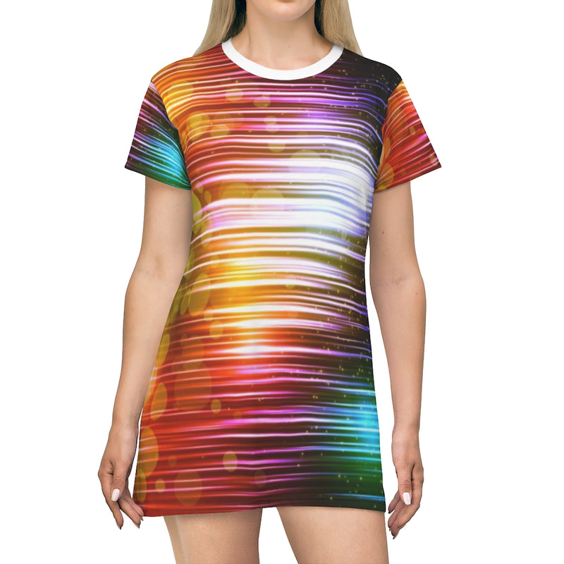 Warp Speed Geometric T-Shirt Dress