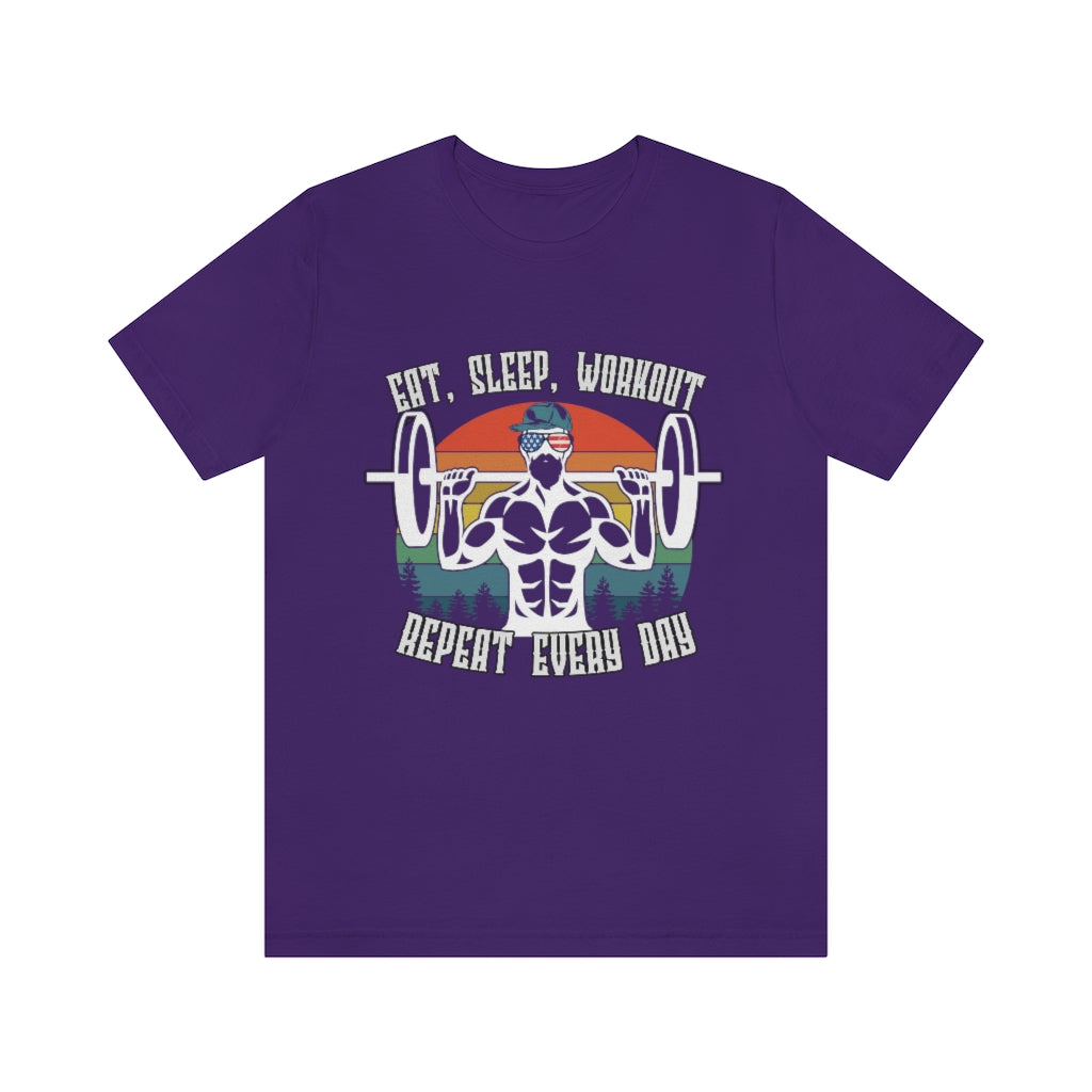 Workout Repeat Unisex Jersey Short Sleeve Tee
