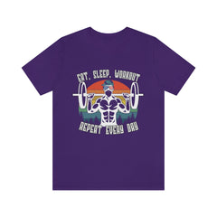 Workout Repeat Unisex Jersey Short Sleeve Tee