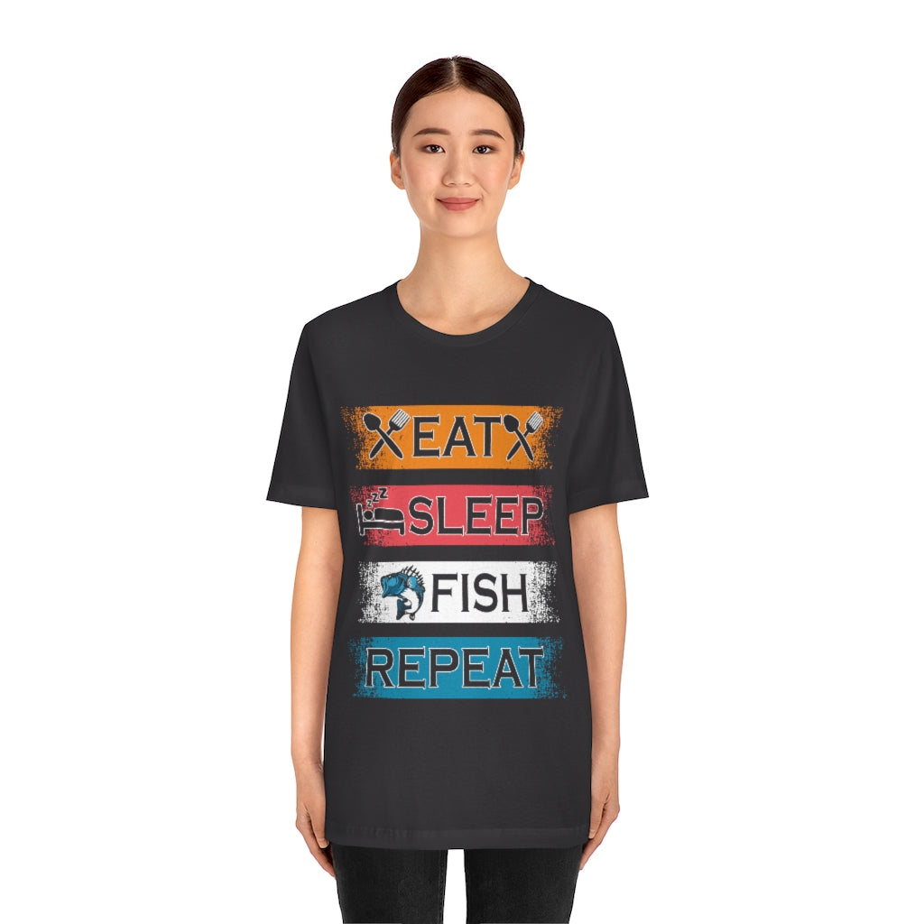 Fishing Repeat Unisex Jersey Short Sleeve Tee